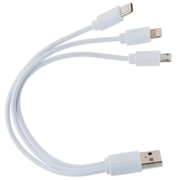 Кабель USB 3 в 1 (Micro, Type-C, Lightning), Белый 6011.07