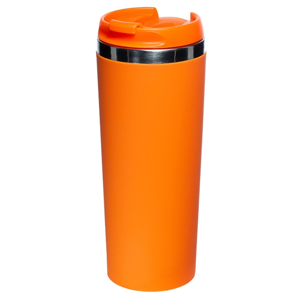 Термокружка KOMO SOFT COLOR 420мл., Оранжевая с оранжевой крышкой 6060.05