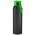 Бутылка для воды VIKING BLACK 650мл., Черная с салатовой крышкой 6142.15